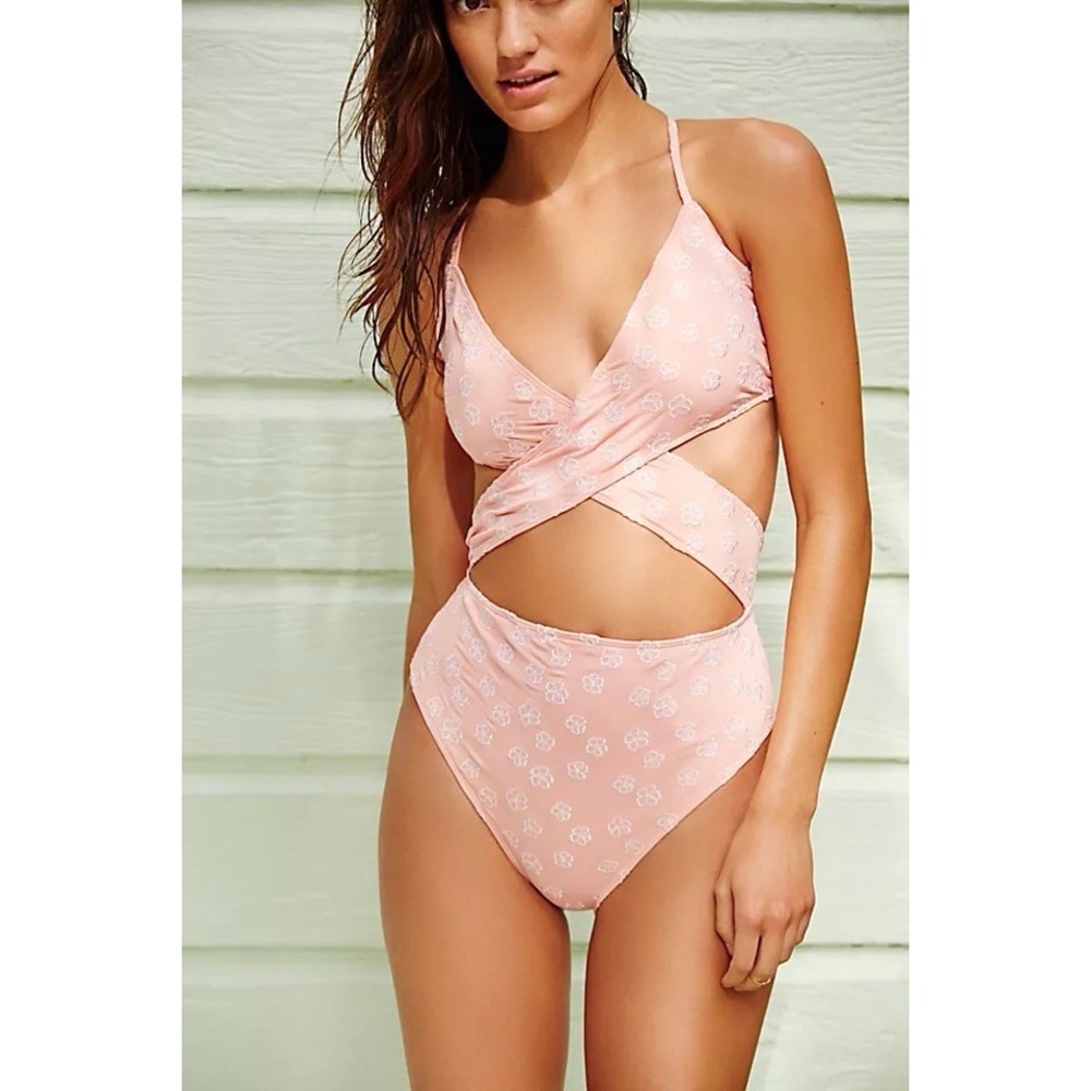 For Love & Lemons Jardine Swimsuit Embroidered *Floral* Boho Size Large